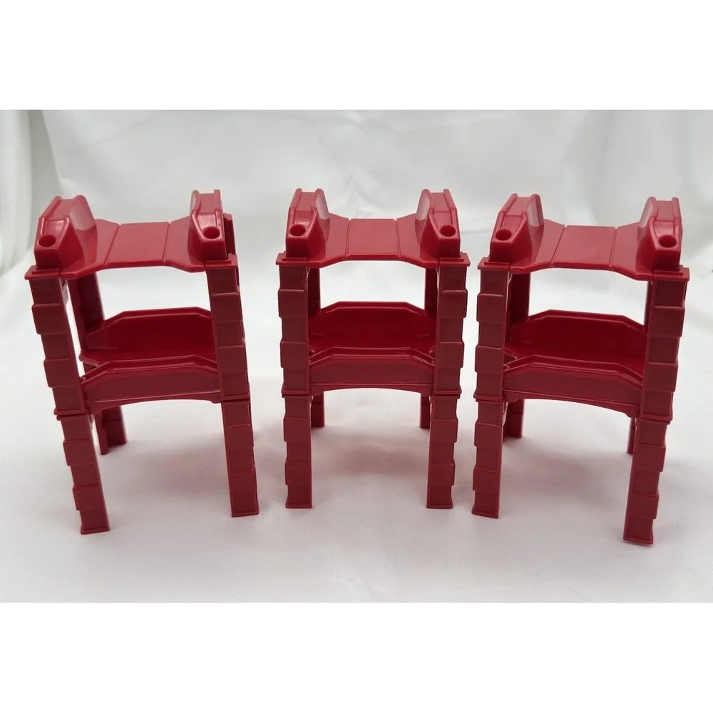 Wooden Train Track Red Stacking Support Risers Fits Major Brands Lot of 6